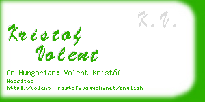 kristof volent business card
