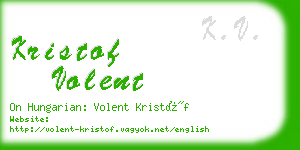 kristof volent business card